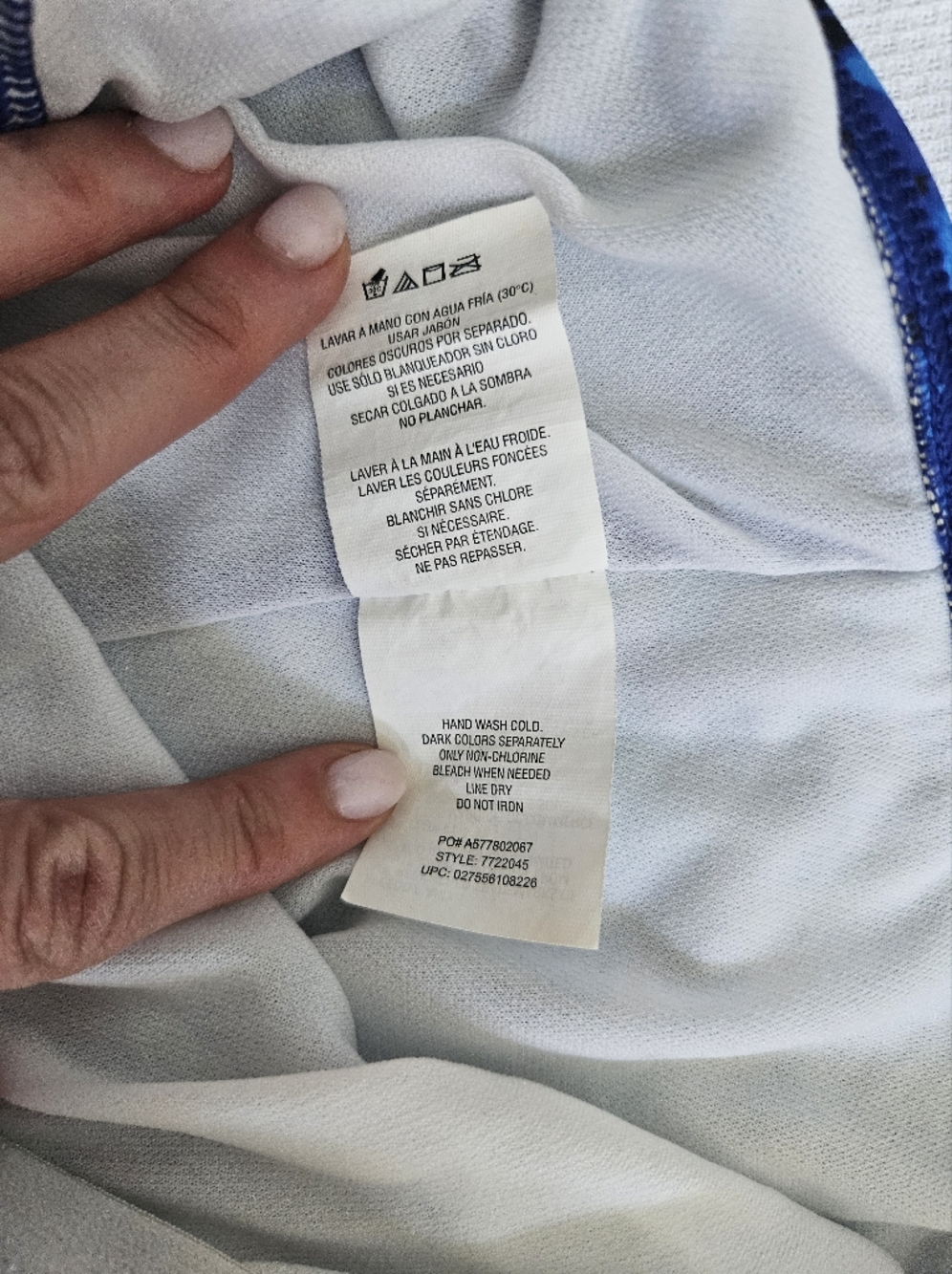 Speedo Blue Geometric Performance One Piece Swimsuit - Size 12 - Picture 4 of 6